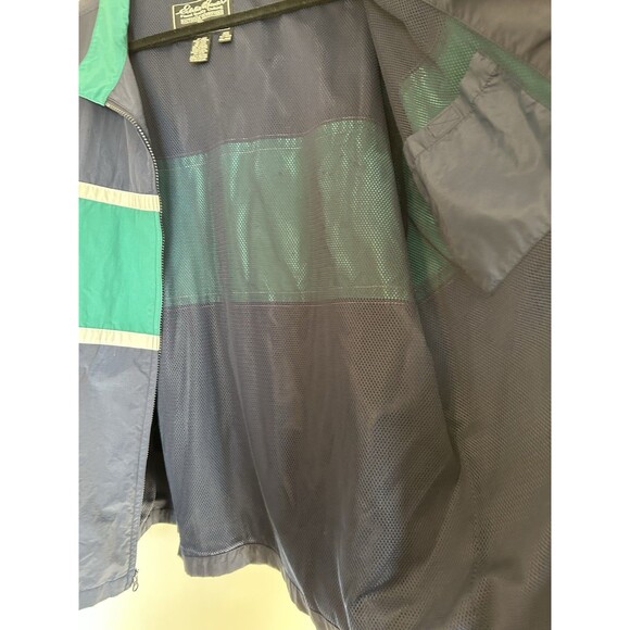 Vintage Eddie Baur Outdoor Outfitters blue stripe Jacket mens XXL windbreaker - Picture 8 of 12